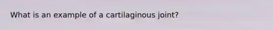 What is an example of a cartilaginous joint?