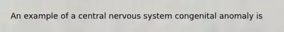 An example of a central nervous system congenital anomaly is