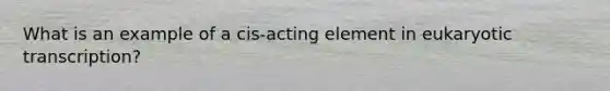 What is an example of a cis-acting element in <a href='https://www.questionai.com/knowledge/k3qp6CyB96-eukaryotic-transcription' class='anchor-knowledge'>eukaryotic transcription</a>?