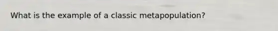 What is the example of a classic metapopulation?