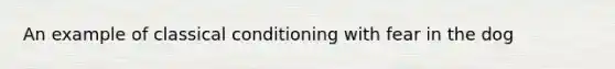 An example of classical conditioning with fear in the dog