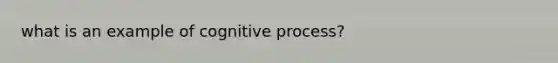 what is an example of cognitive process?