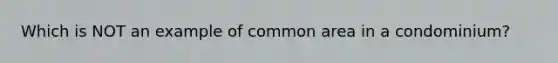 Which is NOT an example of common area in a condominium?