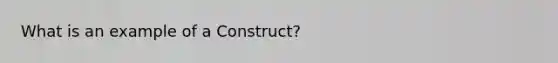 What is an example of a Construct?