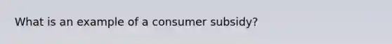 What is an example of a consumer subsidy?