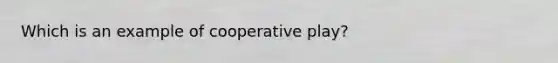 Which is an example of cooperative play?