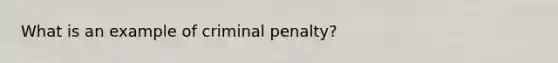 What is an example of criminal penalty?