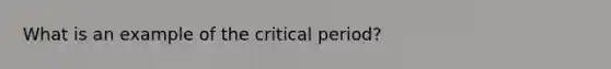 What is an example of the critical period?