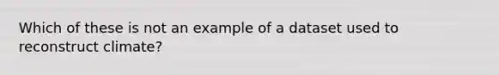 Which of these is not an example of a dataset used to reconstruct climate?