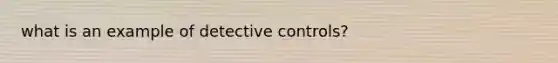 what is an example of detective controls?