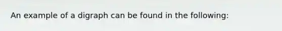 An example of a digraph can be found in the following: