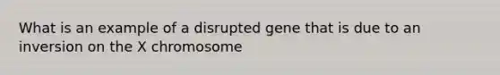 What is an example of a disrupted gene that is due to an inversion on the X chromosome