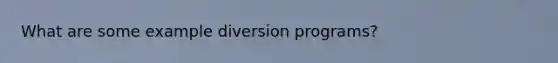 What are some example diversion programs?