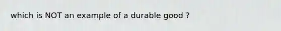 which is NOT an example of a durable good ?