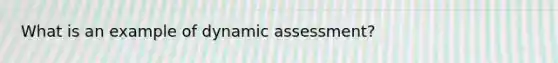 What is an example of dynamic assessment?