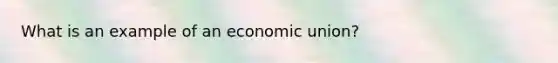 What is an example of an economic union?