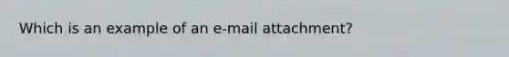 Which is an example of an e-mail attachment?