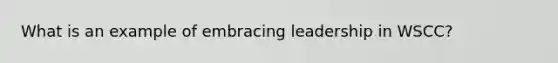 What is an example of embracing leadership in WSCC?