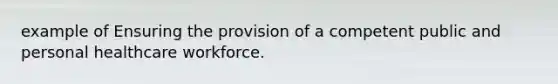 example of Ensuring the provision of a competent public and personal healthcare workforce.