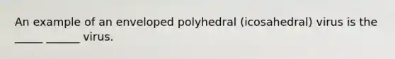 An example of an enveloped polyhedral (icosahedral) virus is the _____ ______ virus.