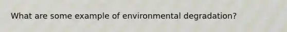 What are some example of environmental degradation?