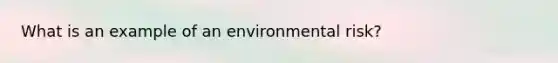 What is an example of an environmental risk?