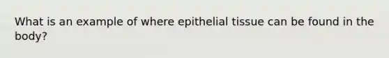 What is an example of where epithelial tissue can be found in the body?