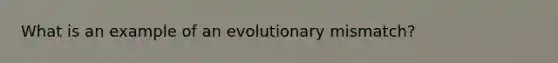 What is an example of an evolutionary mismatch?