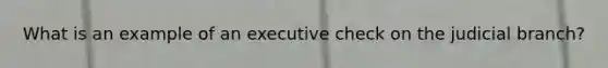 What is an example of an executive check on the judicial branch?