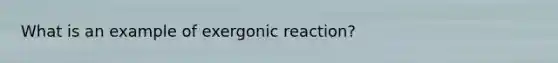 What is an example of exergonic reaction?