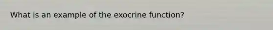 What is an example of the exocrine function?