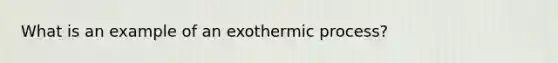 What is an example of an exothermic process?