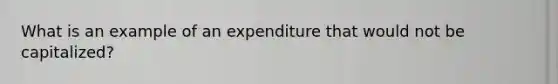 What is an example of an expenditure that would not be capitalized?