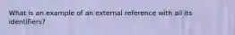 What is an example of an external reference with all its identifiers?