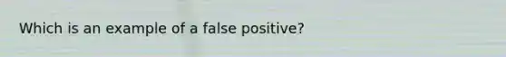 Which is an example of a false positive?