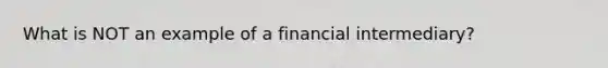 What is NOT an example of a financial intermediary?