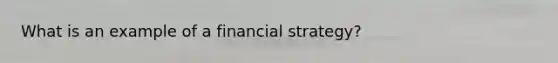 What is an example of a financial strategy?