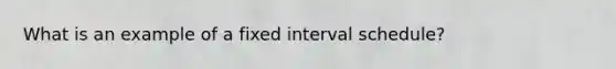 What is an example of a fixed interval schedule?