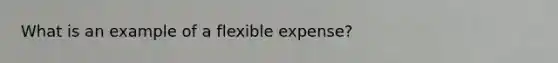 What is an example of a flexible expense?