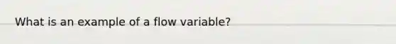 What is an example of a flow variable?