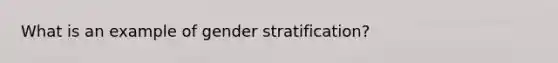 What is an example of gender stratification?