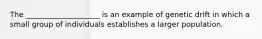 The ____________________ is an example of genetic drift in which a small group of individuals establishes a larger population.