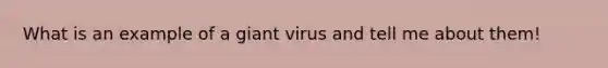 What is an example of a giant virus and tell me about them!