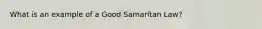 What is an example of a Good Samaritan Law?