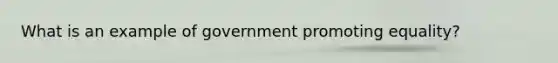 What is an example of government promoting equality?