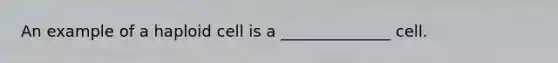 An example of a haploid cell is a ______________ cell.