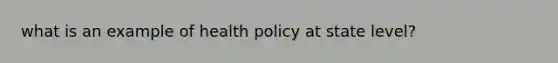 what is an example of health policy at state level?