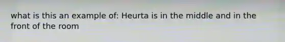 what is this an example of: Heurta is in the middle and in the front of the room