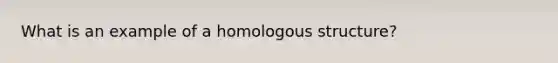 What is an example of a homologous structure?