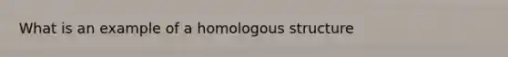 What is an example of a homologous structure